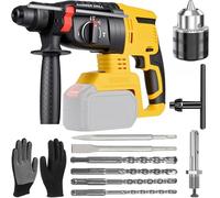 Hammer Drill Cordless Compatible with Dewalt - SDS Plus Brushless Rotary Hammer Drill, Adjustable 360° Handle, User Friendly Design, Multi Function Selector for Versatile Drilling and Chiseling