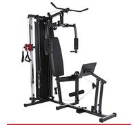 HAMMER Ferrum TX3 Power Station with Pulley System, Leg Press & Power LAT.-Bar, Multi Station for Leg Training, Abdomen, Back & Co, 50 Exercise Options, 210 x 120 x 198 cm