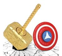 Hammer Fidget Spinner Toy for Kids Adults, Metal 2 in 1 Transformable Fidget Keychain, Office Desk Decor, Infinity Cube Anti Anxiety Stress Relief Gift for Friend Boys Men Boyfriend