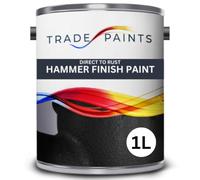 Hammer Finish Direct To Rust Metal Paint Hammerite Equivalent (1 Litre, Black)