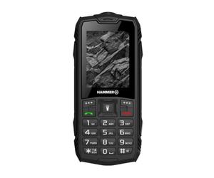 HAMMER H Rock mobile phone without contract, 2.4 inch colour display, Robust, Mega battery 1800 mAh, (IP68), Shockproof, Construction site buttons, Flashlight, Dual SIM, Push-button mobile phone - Sch
