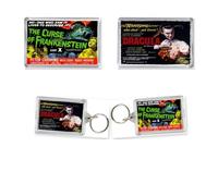 Hammer Horror Dracula and Frankenstein Classic Movie Fan Set X2 Magnets and Keyring