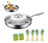 Hammer-patterned Titanium Home Cookware, Heats Evenly & Quickly | Five-layer Titanium Core, Suitable For Multiple Furnaces, 24 Cm With Lid (26cm Pot+Lid)
