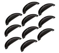 Hammer & Tongs Curved Cabinet Drawer Pull - W130mm x H50mm - Black - Pack of 10 - Home Cupboard Door Knob Handles Screws Included