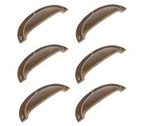 Hammer & Tongs Curved Cabinet Drawer Pull - W130mm x H50mm - Brass - Pack of 6 - Home Cupboard Door Knob Handles Screws Included