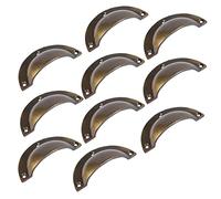 Hammer & Tongs Curved Cabinet Drawer Pull - W95mm x H46mm - Brass - Pack of 10 - Home Cupboard Door Knob Handles Screws Included