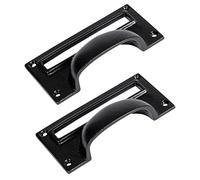 Hammer & Tongs Filing Cabinet Drawer Pull with Card Frame - W100mm x H50mm - Black - Pack of 2 - Home Cupboard Door Knob Handles Screws Included