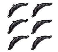 Hammer & Tongs Fluted Cabinet Drawer Pull - W130mm x H60mm - Black - Pack of 6 - Home Cupboard Door Knob Handles Screws Included