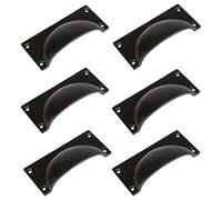 Hammer & Tongs Rectangular Cabinet Drawer Pull - W105mm x H50mm - Black - Pack of 6 - Home Cupboard Door Knob Handles Screws Included