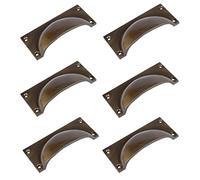 Hammer & Tongs Rectangular Cabinet Drawer Pull - W105mm x H50mm - Brass - Pack of 6 - Home Cupboard Door Knob Handles Screws Included