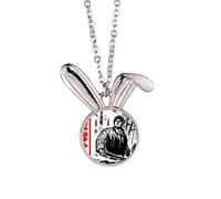 Hammer Tower Lamp China Worker Rabbit Necklace Pendant Bunny Animal Jewelry Gift