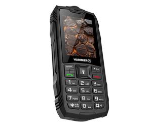 Hammer Unbreakable keypad phone 3000mAh battery Waterproof IP68 SOS, Black