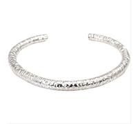 Hammer Wave Plain Circle Solid Bracelet For Women Handmade Wedding Gift