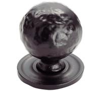 Hammered Ball Cupboard Door Knob 33mm Diameter Black Antique Cabinet Handle