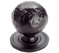 Hammered Ball Cupboard Door Knob - 33mm Diameter - Black Antique Cabinet Handle | Small Cupboard Door Knob - Wardrobe Cabinet Pull Handle - Suitable for Lightweight Internal Doors