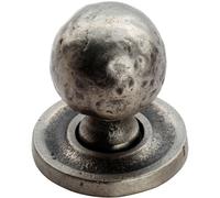Hammered Ball Cupboard Door Knob 33mm Diameter Pewter Cabinet Handle