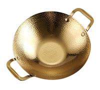 Hammered Cooking Pot Stainless Steel with Double Handles, Golden | Smooth Polished Surface, Tight Welding Process, Quick Heating, for Seafood, Gas Stove, Home Cooks and Chefs