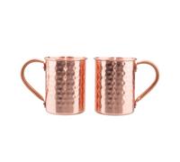 Hammered Copper Jug 2Pcs 400ml Smooth Sanding Pure Copper Cup Handmade Hammer Texture Wine Mugs Beer Cocktail Milk Drinkware
