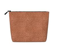 Hammered Copper Look, Cosmetic Bag Imitation Linen Makeup Bag Portable Travel Toiletry Bag