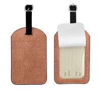 Hammered Copper Look,Luggage Tags Pu Leather Name Tag Travel Suitcase Identifier ID Tags Durable Baggage Label 2 pcs