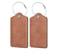Hammered Copper Look,Luggage Tags Pu Leather Name Tag Travel Suitcase Identifier ID Tags Durable Luggage Label 2 pcs
