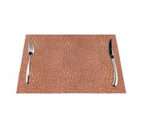 Hammered Copper Look, Set of 6 Washable PVC Table Mats Placemats For Dining Table Heat Resistant Tray Mats 30x45 cm