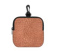 Hammered Copper Look, Square Zipper Storage Bag, Neoprene Coin Purse, Small Wallets, Change Pouch, Change Purse