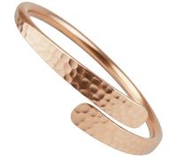 Hammered Handmade Pure Plain Adjustable Round Copper Bracelet Ladies Bangle for Men and Women - 100% Raw Solid Uncoated Vintage Cuff Boho Style