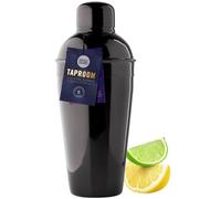 Hammered Stainless Steel Cocktail Shaker Tool - 500ml (17fl oz). Built-in Ice Strainer, Silicone Seal & Spirit Measure Cap. Classy Modern Design, Black in Colour, Great for Beginners & Professionals