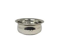 Hammered Stainless Steel Indian Handi Balti Dish/Handi Pot 15cm x 6.5 cm (6") Light Weight. Sold by Chefline Ltd