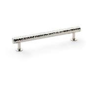 Hammered T Bar Pull Handle - Polished Nickel - 160mm Centres Solid Brass Drawer