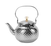 Hammered Tea Pot, Stainless Steel teapot Loose Leaf Kettle for Tea, Milk, Coffee, 1.2L Teapot with Strainer Stovetop Tea Kettle, Outdoor Travel Supplies, Tea Gift Sets for Women (Silver)