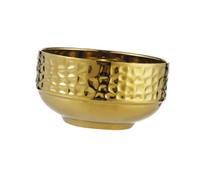 Hammered Texture Stainless Steel Bowl Double Wall Construction Safe Tableware for Hot Soup Dishes Heatproof Bowl for Home and Outdoor