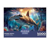 Hammerhead Light Jigsaw Puzzles 1000 Pieces Marine Life Puzzle for Adults Challenging Puzzles Educational Puzzle Game for The Whole Family, for Women, Gifts for Men 100% Recycled Cardboard 38x26cm/100