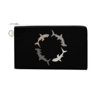 Hammerhead Shark Chase Canvas Coin Purse Fashion Travel Makeup Bag