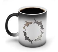 Hammerhead Shark Chase Coffee Cup Mugs with Handle Hot Changing