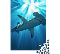 Hammerhead Shark Premium Cardboard 1000 Piece Underwater Marine Life Scene Puzzle Bundle, Challenging Game Adults/Teens, Stress Relief, Gift & Family Game Night 38x26cm/1000pcs