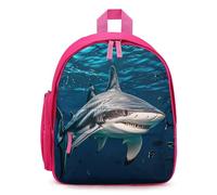 Hammerhead Shark Scans The Ocean Backpack - 12.6 Inch Casual Daypack with Multi-Pockets BookBag for Daily Essentials, Pink, One size