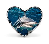 Hammerhead Shark Scans The Ocean Buttons Pin Memorial Boutonniere for Wedding Groom Bride, Customize Lapel Heart Pin for Christmas, Men Women Costume Decorative Fashionable Brooches