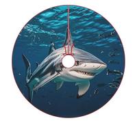 Hammerhead Shark Scans The Ocean Christmas Tree Skirt - 48"x48" Xmas Tree Mat, Classic Retro Christmas Decorations Gifts for Farmhouse Holiday Decor, Indoor Outdoor Winter Party Decorations