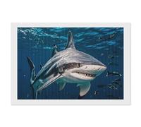 Hammerhead Shark Scans The Ocean Diamond Painting Kits for Adults 8"x12" DIY Paint by Numbers for Adults Beginner, Horizontal Version Diamond Dots Paintings, Picture Arts Craft for Home Wall Decor