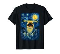 Hammerhead Shark Starry Night Van Gogh Shark Lover Art T-Shirt
