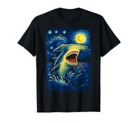 Hammerhead Shark Starry Night Van Gogh Shark Lover Art T-Shirt