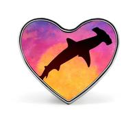 Hammerhead Shark1 Trendy 1″ Metal Badge Heart Form Brooch Pin Tie Decor Clothes Hat Bag Accessory