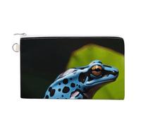 Hammerhead Sharks Coin Purse Canvas Change Pouch with Zipper Small Cosmetic Organizer Bag Women Wallet for Car Keys, Credit Cards, Cash, Lipstick, Dart Frog Blue, One Size