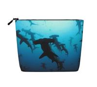 Hammerhead Sharks Fake Hemp Travel Toiletry Bag - Reusable Cosmetic Accessories Toiletry Organizer for Women - Multiple Uses