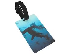 Hammerhead Sharks Full Width Single-Sided Printed Luggage Tags, Tag Tags to Prevent Mistakes, Name Tags, Luggage Decorations, Pendants, Travel Experts, Full Equipment Markings