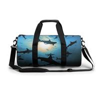 Hammerhead Sharks Gym Bag for Men Women Water Resistant Duffle Bag Travel Lightweight Bag for Travel Sports, white, 17.7in/9in/9in