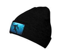 Hammerhead Sharks Knitted Hat,Warm Slouchy Beanie Hat Winter Soft Warm Soft Daily Beanie in Fine Knit, Black, One Size