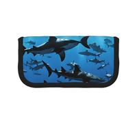 Hammerhead Sharks Large Capacity Canvas Pencil Case, Sturdy and Durable, Easy to Store in an Orderly Manner
